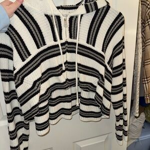 Striped Knit Hoodie